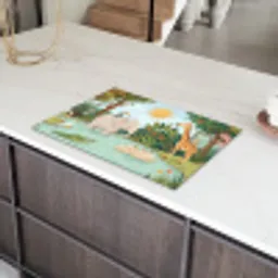Jungle - Oase - Dieren - Kleurrijk Inductie beschermer vinyl 3mm klein -sfeer8