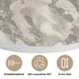 Slang - Patroon - Taupe Akoestische PET Vilt - Rond klein 838 -closeup_DE
