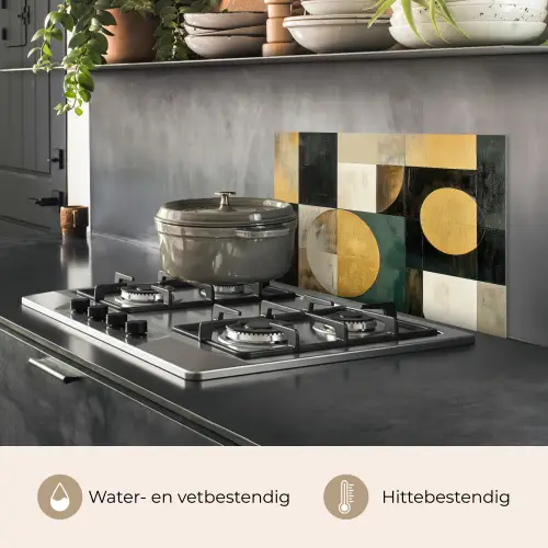 Abstract - Goud - Brons - Vormen - Geometrisch keuken achterwand spatscherm klein -usp_NL