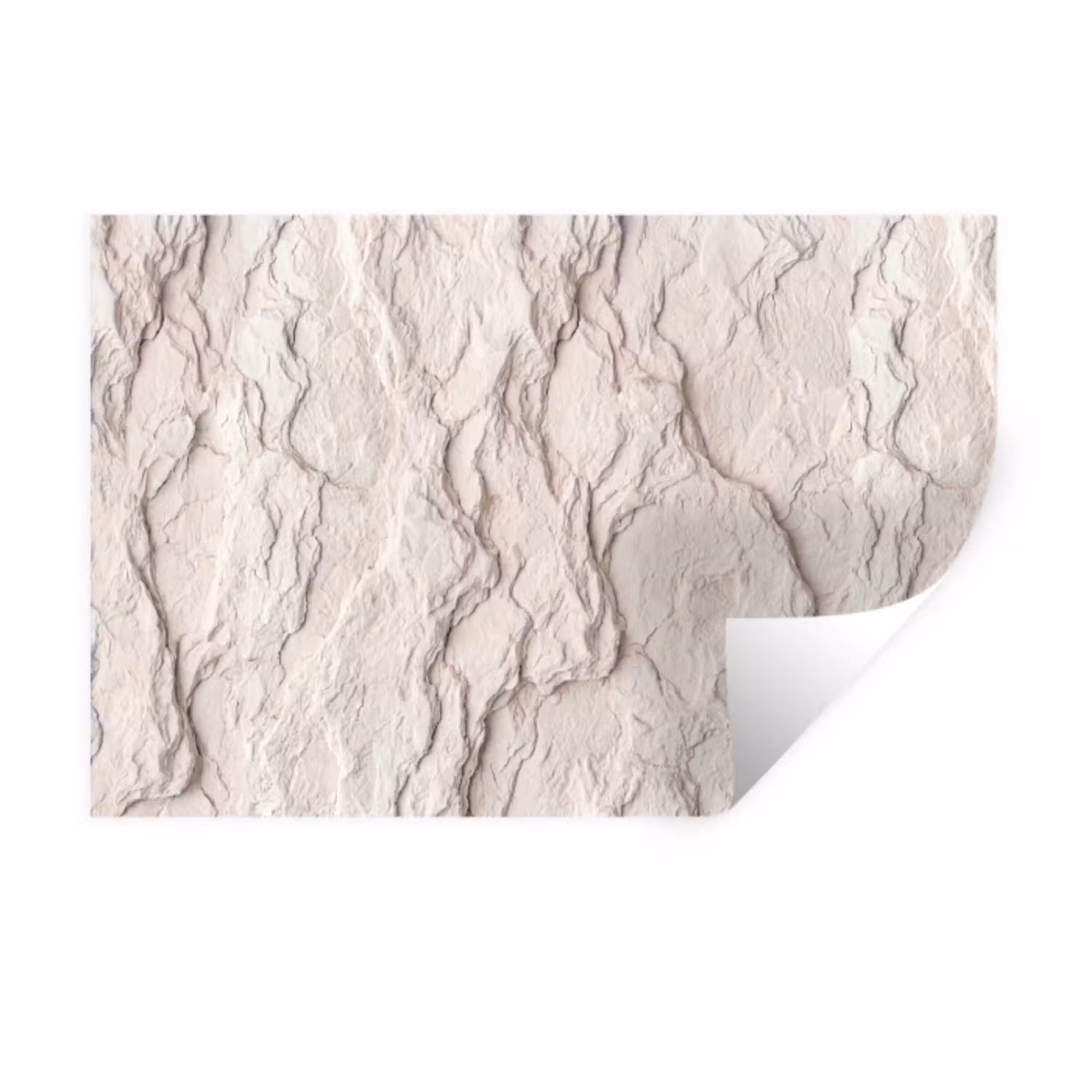 Rots - Structuur - Natuur - Beige - Abstract Muursticker klein -3d