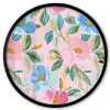Blauw - Roze - Bloemen Fotolijst rond zonder passe partout klein -3d