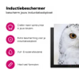 Sneeuwuil - Oog - Wildlife - Wit Inductie beschermer vinyl 3mm klein -wsfeer2_website