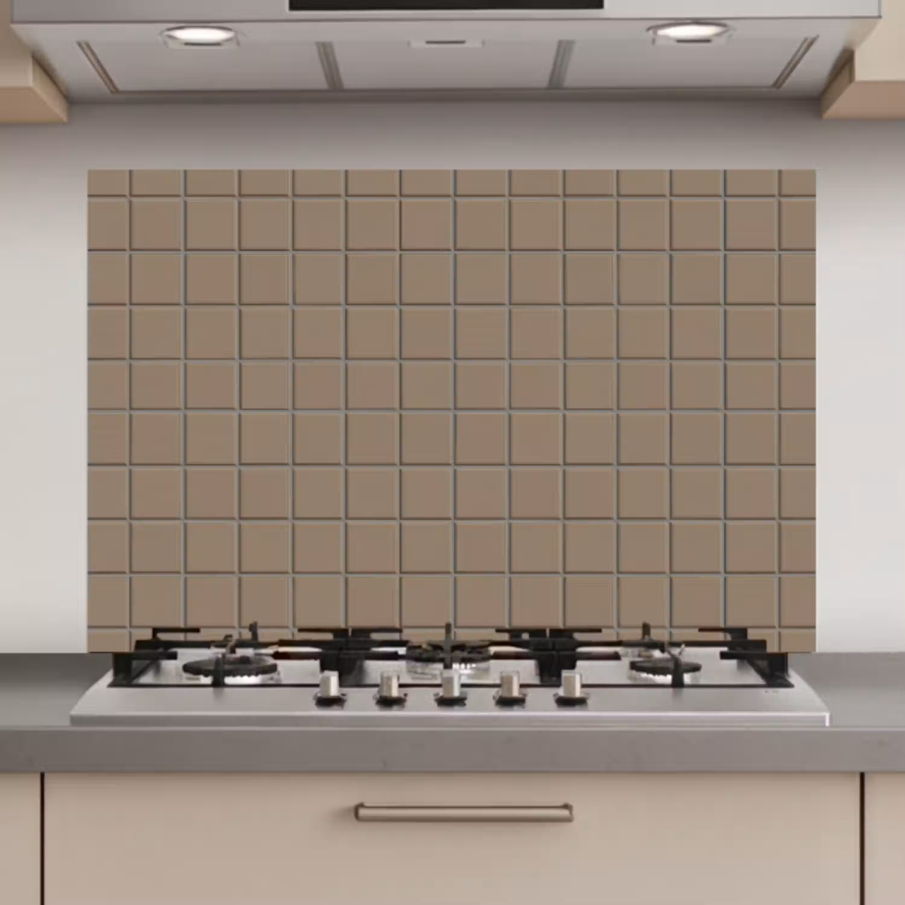 Tegel - Patroon - Taupe keuken achterwand spatscherm klein 900 -3d_website