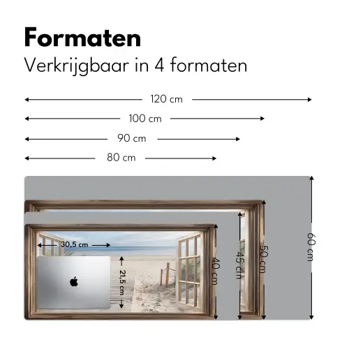 Doorkijk - Strand - Duinen - Pad - Landschap Muismat XXL klein -sfeer5