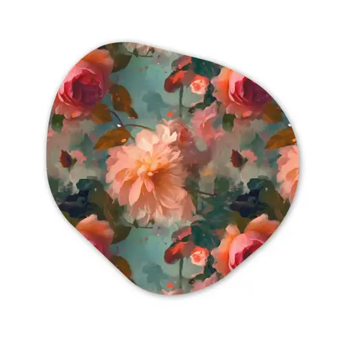 Roze - Patroon - Bloemen Wandcirkel Organisch Forex 3mm klein 629 -3d