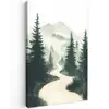 Pad - Bomen - Bos - Illustratie Tuinposter op houten frame 2 cm dik klein -3d