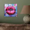 Graffiti - Lippen - Felroze - Geschilderd plexiglas 5mm klein -sfeer3