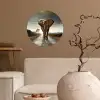 Olifant - Weg - Dieren - Zonsondergang - Landschap Wandcirkel behangsticker klein -sfeer1