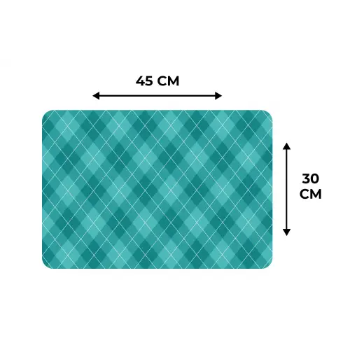 Patroon - Ruiten - Blauw Placemat vinyl groot 368 -specs