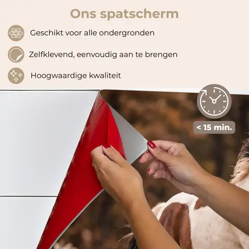 Paard - Bruin - Gras keuken achterwand spatscherm klein -spatscherm_NL