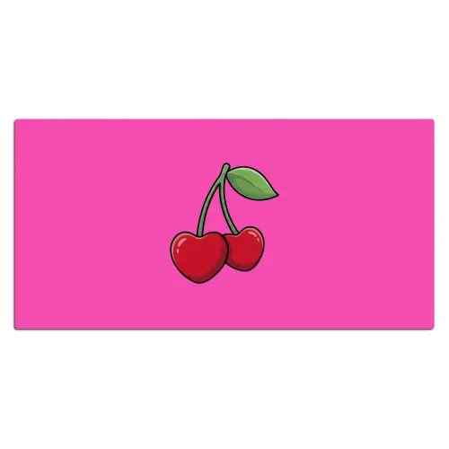 Kers - Roze - Fruit Muismat XXL klein -3d_leeg