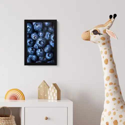 Bessen - Blauw - Fruit fotolijst zwart zonder passe partout klein -usfeer4_kinderkamer