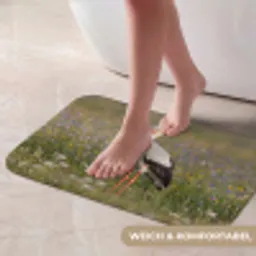 Ooienvaar - Bloemen - Weide - Kleurrijk Badmat klein -USP_ZachtDE