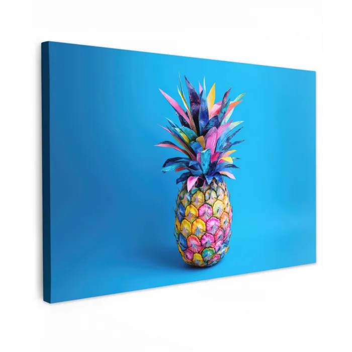 Ananas - Blauw - Tropisch - Vrolijk canvas 2cm klein -z3d