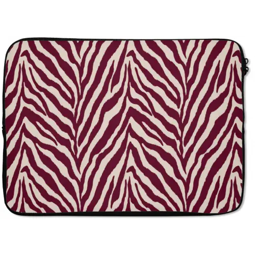 Zebra - Motief - Bordeaux - Rood laptophoes neopreen klein 279 -zkaufland3dotto
