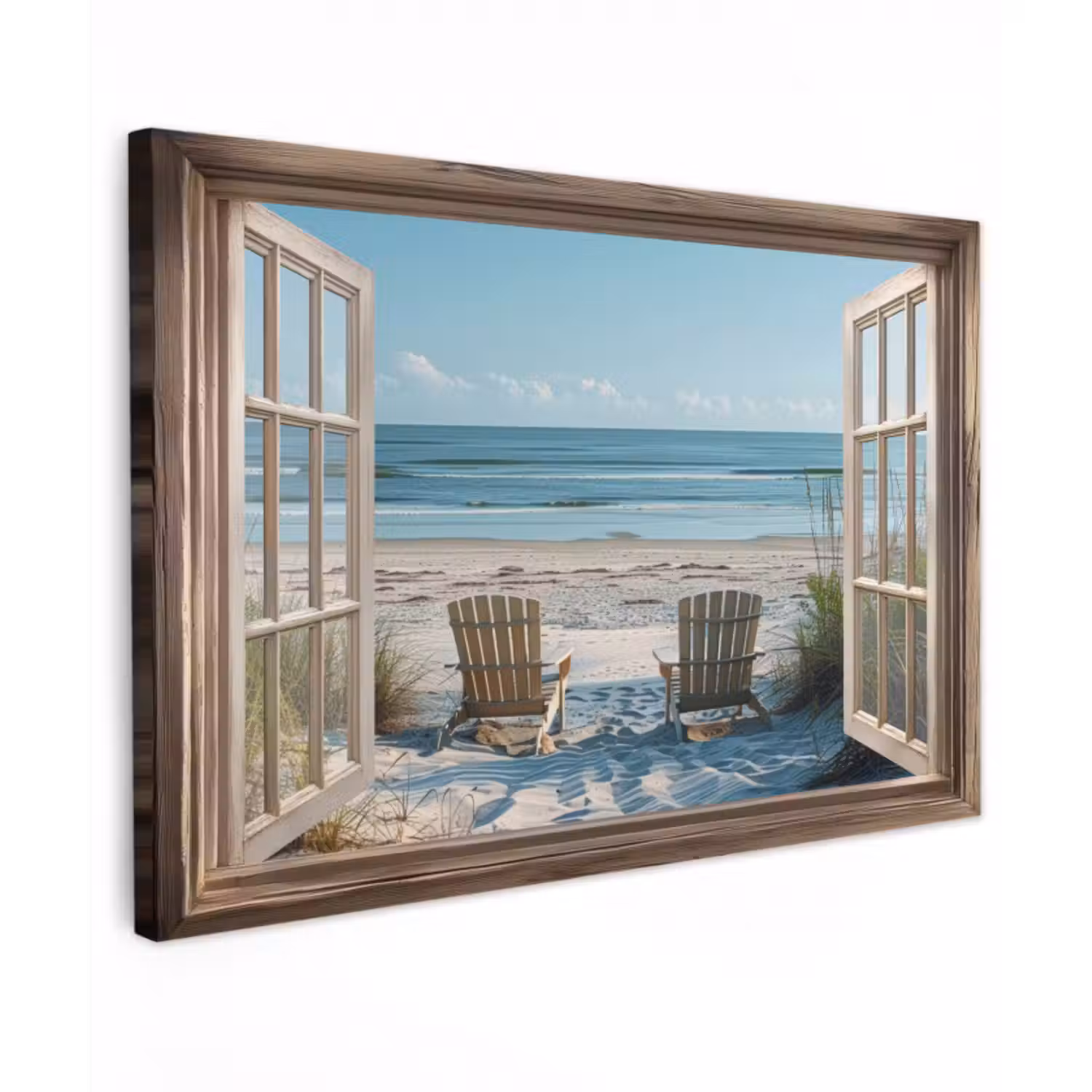 Outdoor Leinwand - Durchsichtig - Strandkörbe - Dünen - Meer - Natur