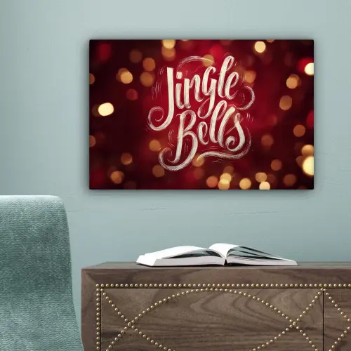 Jingle - Bells - Kerst - Rood canvas 2cm klein -sfeer4