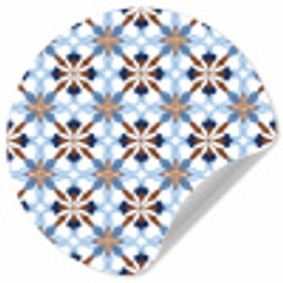 Ornament - Tegel - Kleurrijk Wandcirkel behangsticker klein 186 -3d