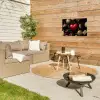 Macarons - Rood - Hart Tuinposter op houten frame 2 cm dik klein -sfeer2