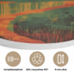 Landschap - Afrikaans - Zon Akoestische PET Vilt - Rond klein -closeup_DE