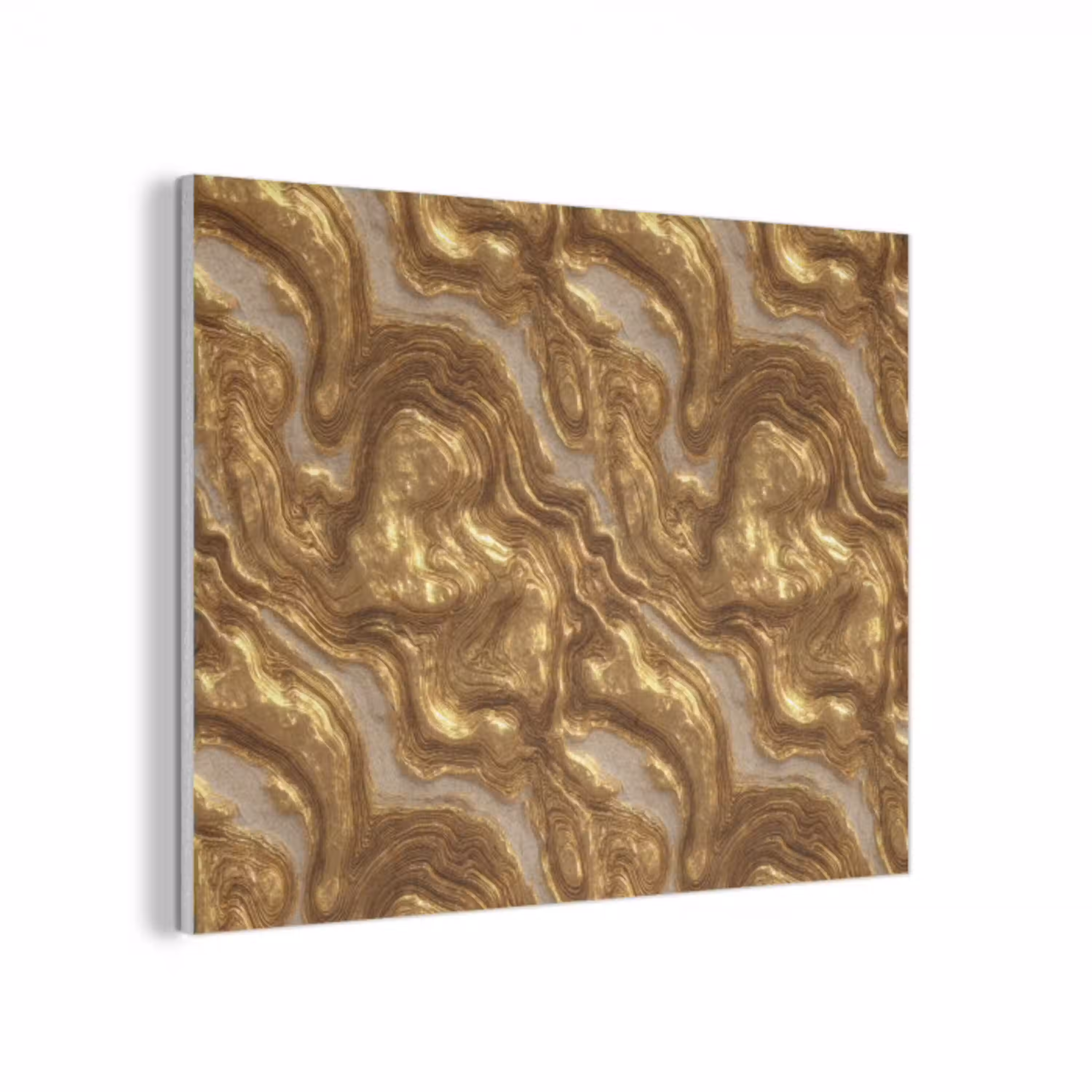 Golven - Organisch - Goud - Crème PET vilt klein 837 -3d