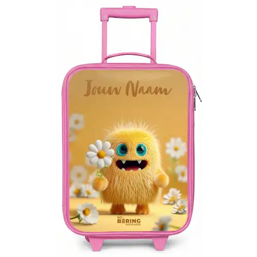 Monster - Wezen - Bloem - Geel Kinderkoffer - Roze klein -zz3dotto