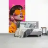 Zonnebril - Oranje - Vrouw - Planten fotobehang vinyl groot -slaapkamer