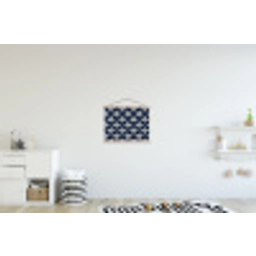 Modern - Ontwerp - Blauw textielposter latten blank klein 122 -kinderkamer