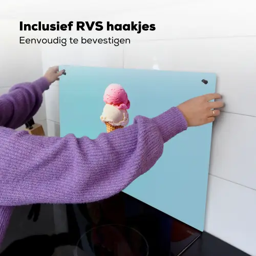 Bolletjes - Schepijs - Hoorntje - Blauw Inductie beschemer met haakjes klein -ky-ophangen-nl