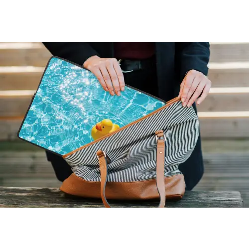 Badeend - Dobberen - Blauw laptophoes neopreen klein -tas