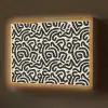 Modern - Abstract - Zwart Light Box met batterij (Wandlamp) middel 907 -z3d_website