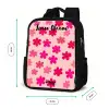 Bloemen - Patroon - Roze Rugzak - Zwart middel -productfoto_formaten