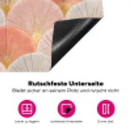 Waaiers - Goud - Roze Inductie beschermer vinyl 3mm klein 276 -zzzzzzz-lf-onderkant