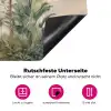 Tropisch landschap - palmbomen - Bloemen - Roze lucht Inductie beschermer vinyl 3mm klein -zzzzzzz-lf-onderkant