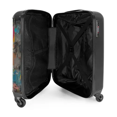 Meisje met hartvormige ballon in graffiti stijl NBS - Handbagage koffer - Unisex middel -binnenkant
