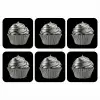 Cupcake - Luxueus - Zilver onderzetter kurk middel -3d