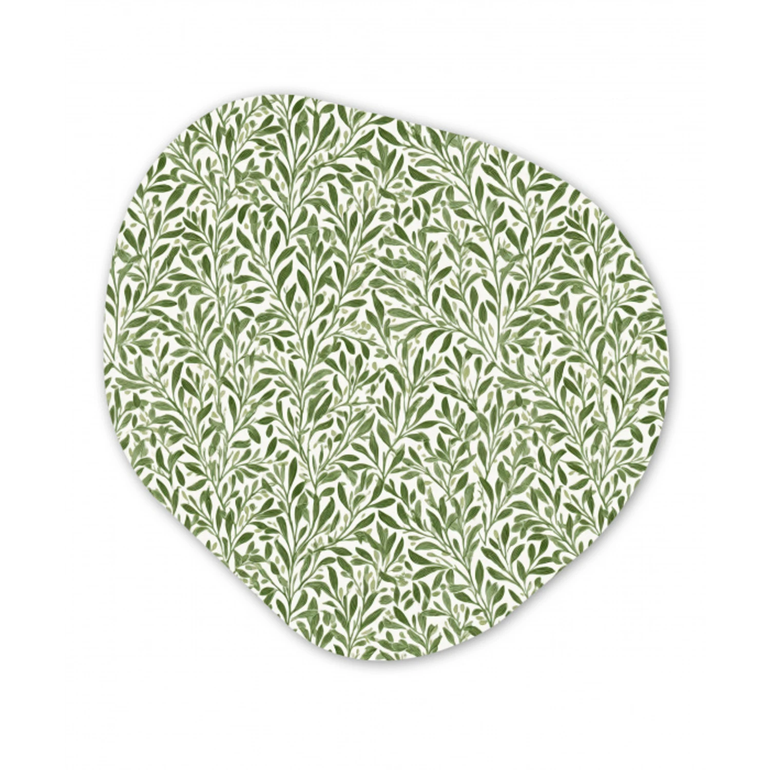 Botanisch - Takken - Groen Wandcirkel Organisch Aluminium middel 851 -3d