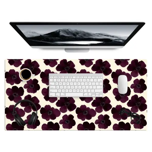 Bloemen - Aquarel - Paars Muismat XXL klein 681 -3d