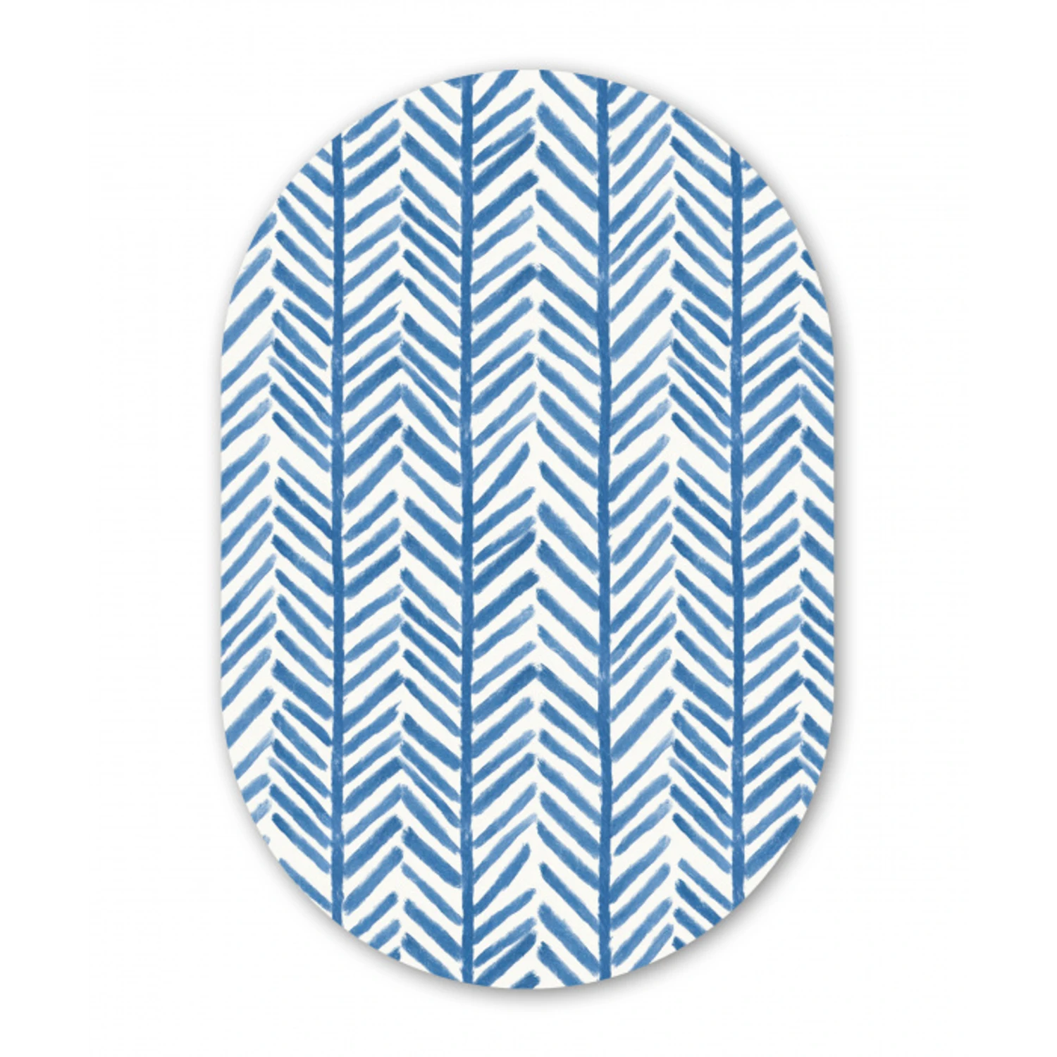 Patroon - Streep - Blauw Wandcirkel Ovaal Forex klein 630 -3d