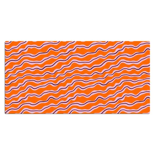 Retro - Golvend - Oranje Muismat XXL klein 681 -3d_leeg