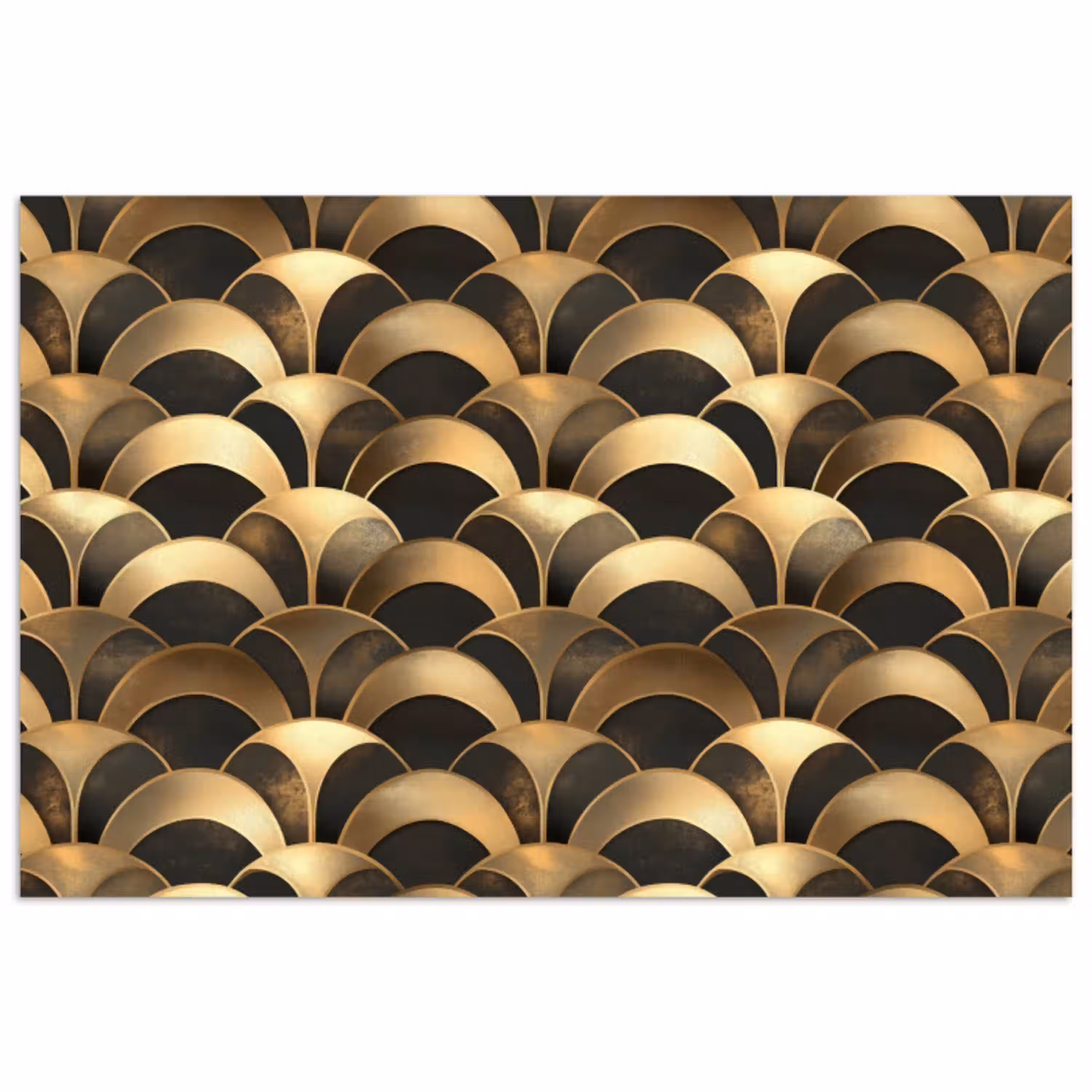Schubben - Structuur - Goud poster papier klein 62 -3d