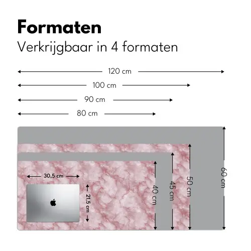 Roze - Kwartsmarmer - Aders Muismat XXL klein 681 -sfeer5