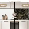 Marmer - Zwart - Goud keuken achterwand 2 middel 871 -voor-na2_FR
