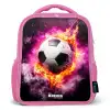 Voetbal in roze vuur explosie Kinderrugzak - Roze middel -3d