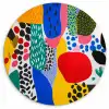 Stippen - Vormen - Modern - Kleuren Wandcirkel kunststof plaat 5mm dik klein -3d
