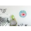 Hibiscus - Water - Roze Wandcirkel aluminium klein -kinderkamer
