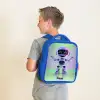 Robot met paars en groen licht Kinderrugzak - Blauw middel -sfeer2