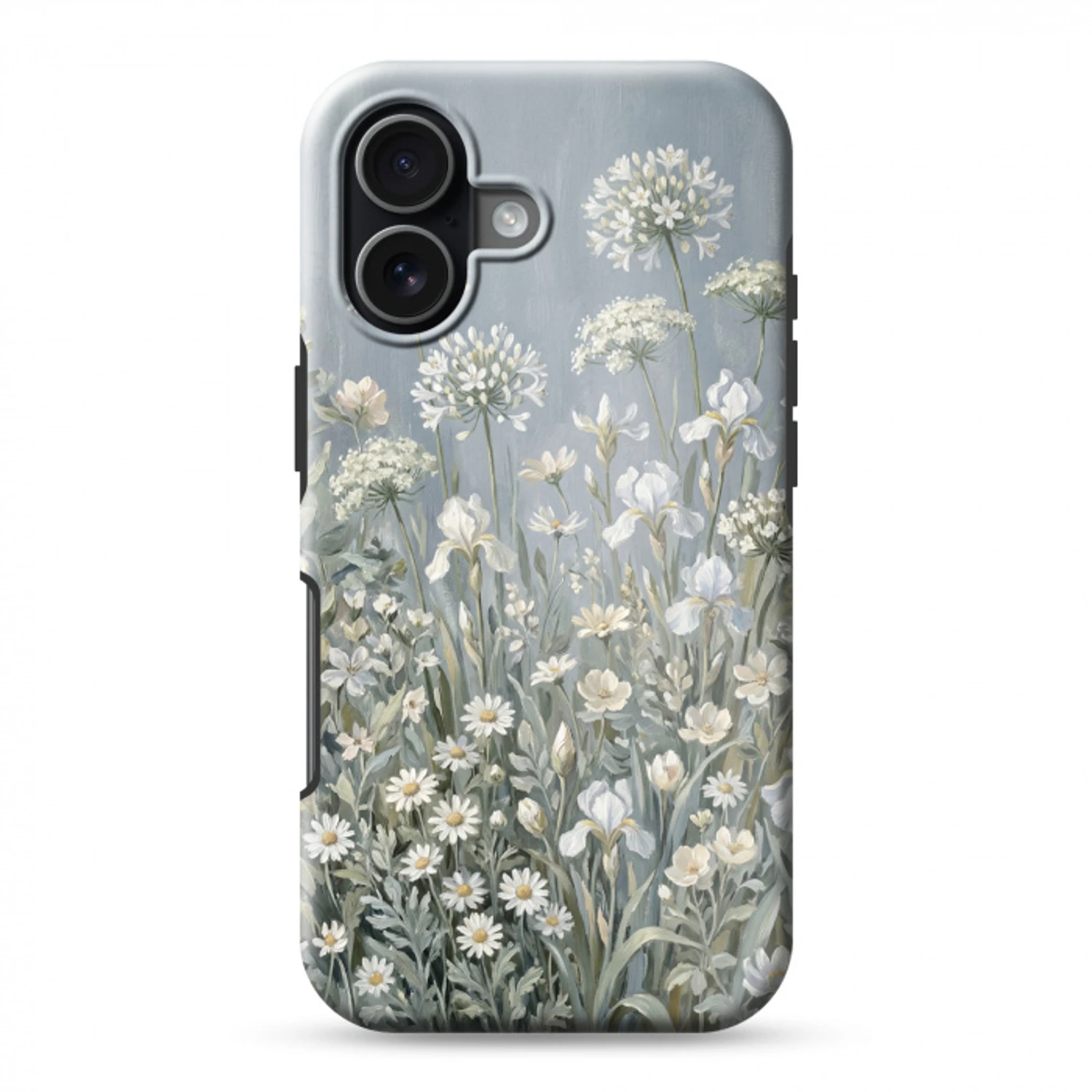 Bloemen - Botanisch - Blauw Toughcase MagSafe Apple iPhone 17 klein -3d