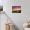 Bloemen - Weg - Lucht - Geel - Paars - Zonsondergang - Natuur tuinposter los doek klein -sfeer8