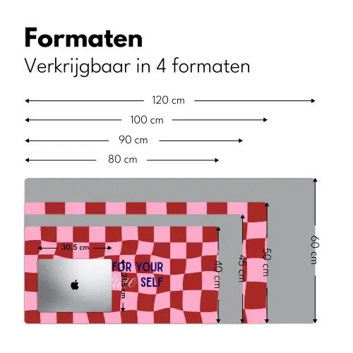 Furture - Geblokt - Rood Muismat XXL klein -sfeer5